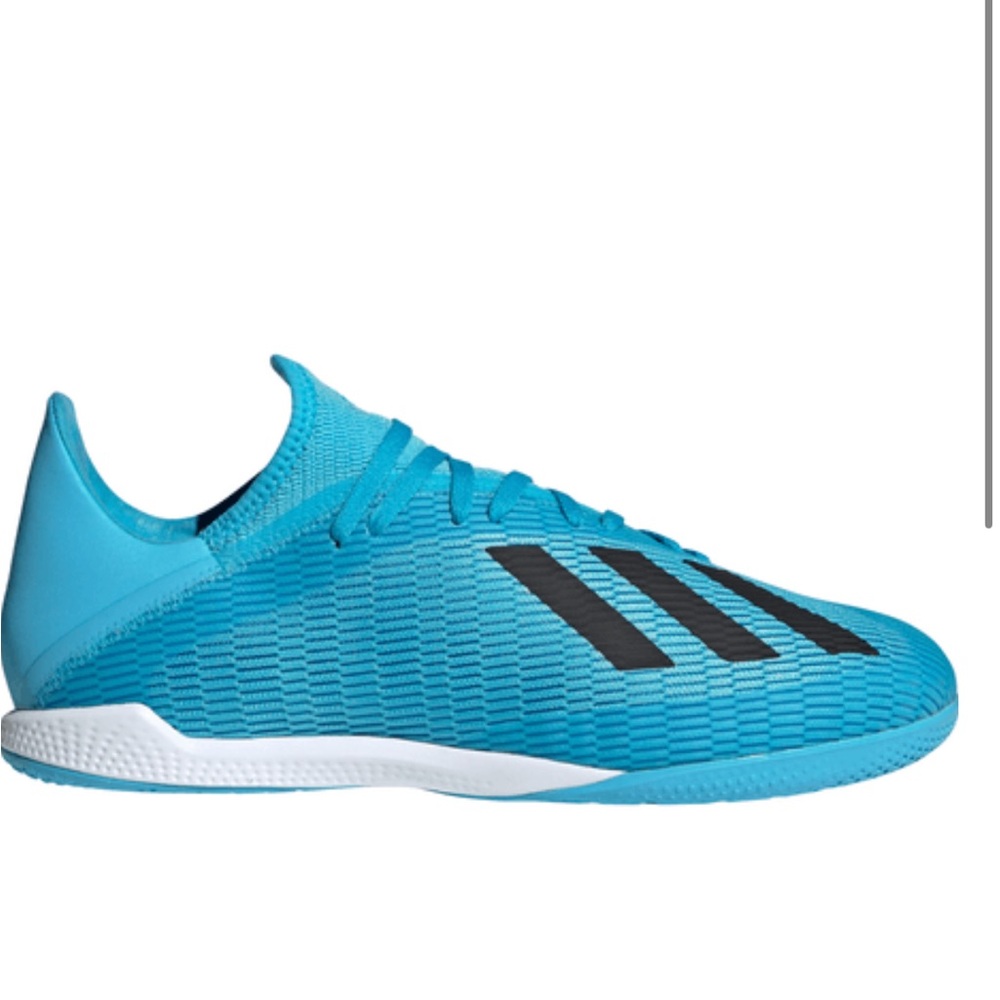 NWOT ADIDAS X 19.3 IN - BRIGHT CYAN INDOOR SOCCER SHOES SIZE 11.5